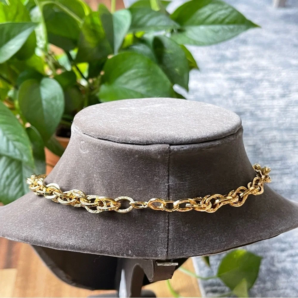 Beautiful 3 Pieces Bundle of‎ Sterling Silver Gold Chain Necklaces and Bracelets
